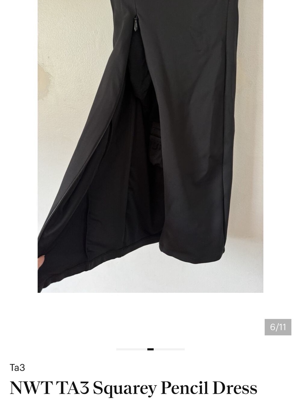 NWT TA3 Squarey Pencil Dress Size Large Black - Picture 4 of 6